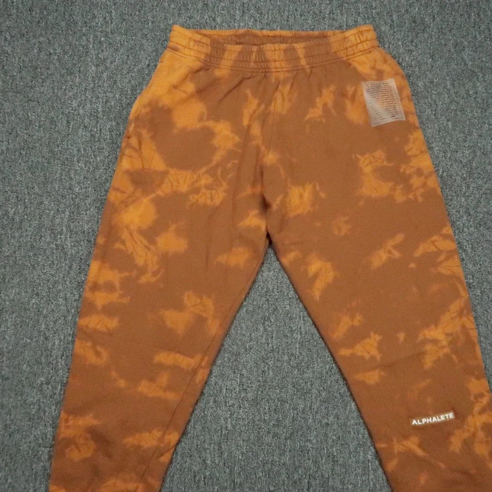 Alphalete Pants Mens Large Orange  Joggers Tapered Athletic Sweatpants Tie Dye‎